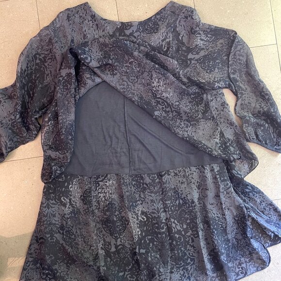 Vivian Shyu Purple Print Silk Tunic Top-Medium - Picture 4 of 9